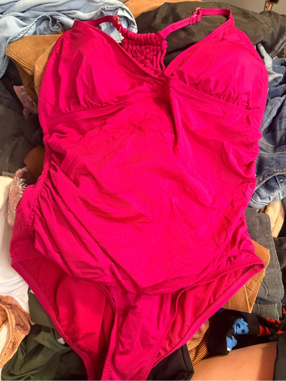 Women’s One-Piece Swimsuit - Hot Pink